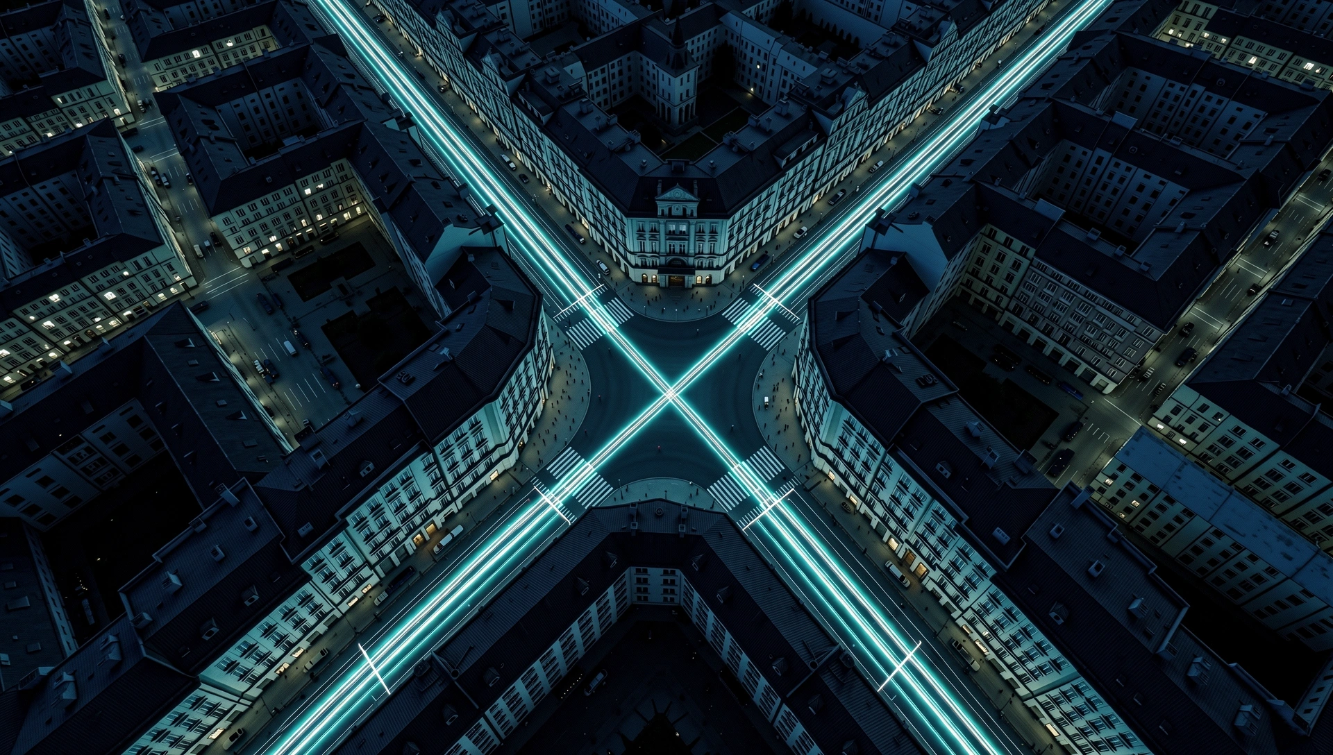 Warsaw Nowy Świat night map perspective